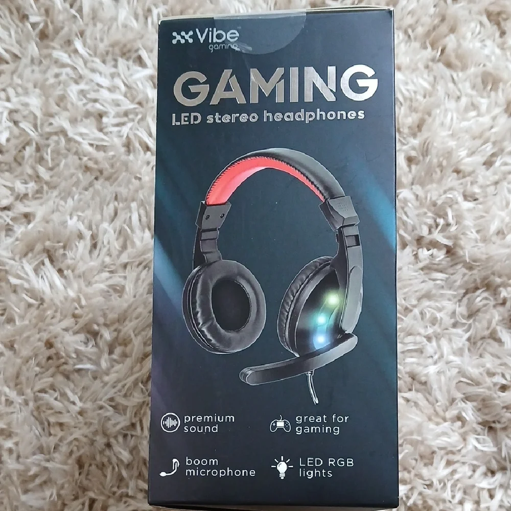 Vibe LED Stereo Gaming Headset - Black & Red